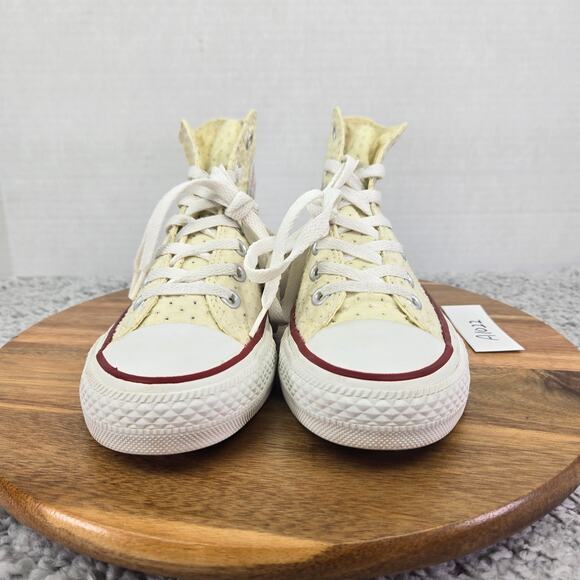 Converse CTAS All Star Hi Ox Cream Perforated Canvas Casual Y2K Sneaker Womens 7 - Picture 4 of 11